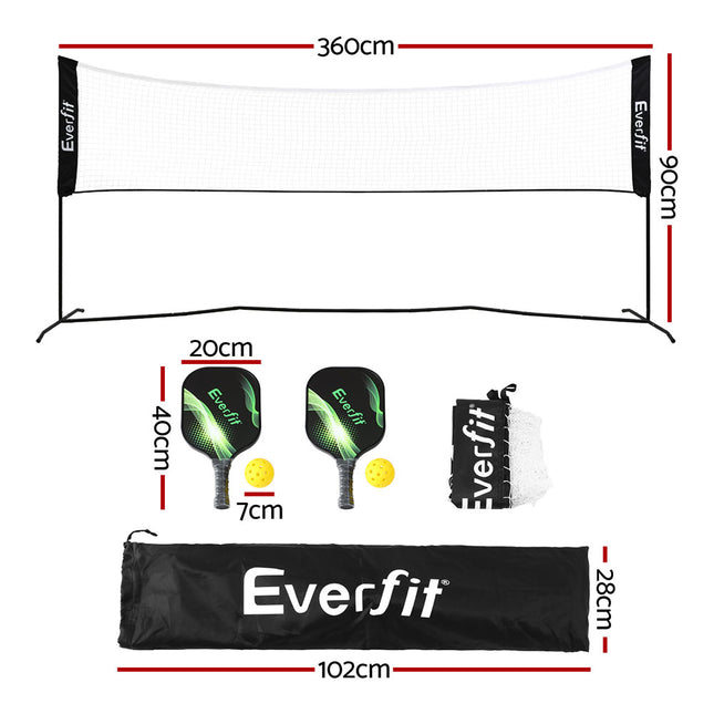 Everfit 3.6M Badminton Tennis Net Portable Volleyball Kit Adjustable Height.