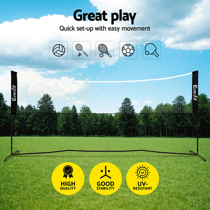 Everfit 3.6M Badminton Tennis Net Portable Volleyball Kit Adjustable Height.