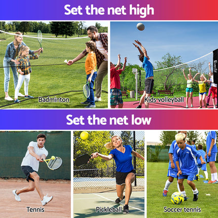 Everfit 3.6M Badminton Tennis Net Portable Volleyball Kit Adjustable Height.