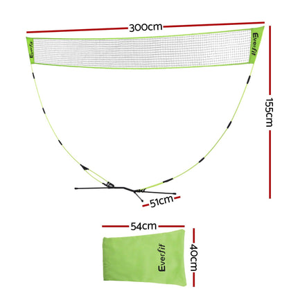 Everfit 3M Badminton Tennis Net Portable Volleyball Kit Yellow.