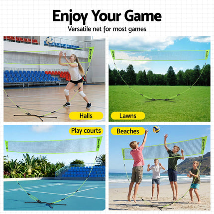 Everfit 3M Badminton Tennis Net Portable Volleyball Kit Yellow.