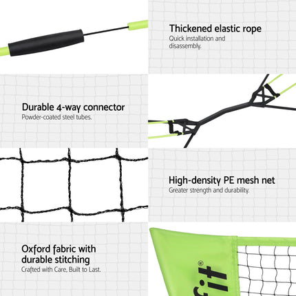 Everfit 3M Badminton Tennis Net Portable Volleyball Kit Yellow.