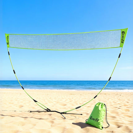 Everfit 3M Badminton Tennis Net Portable Volleyball Kit Yellow.