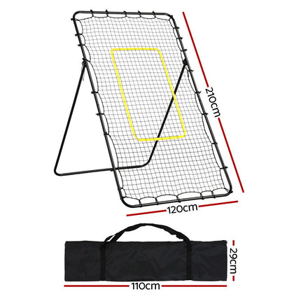 Everfit 7ft 2.1M Volleyball Net Football Baseball Goal Netting with Frame Angle Adjustable Rebounder.