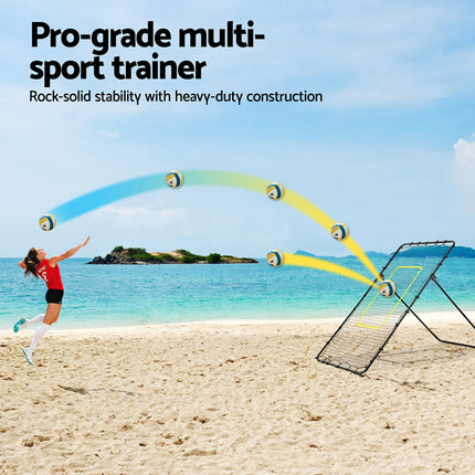 Everfit 7ft 2.1M Volleyball Net Football Baseball Goal Netting with Frame Angle Adjustable Rebounder.