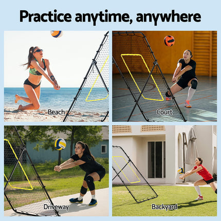 Everfit 7ft 2.1M Volleyball Net Football Baseball Goal Netting with Frame Angle Adjustable Rebounder.