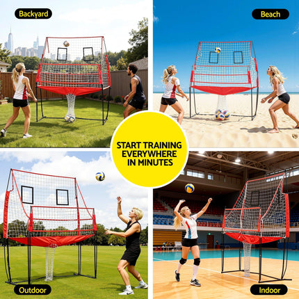 Everfit 8ft Volleyball Net Training Equipment Adjustable Height Portable with Ball and Bag.