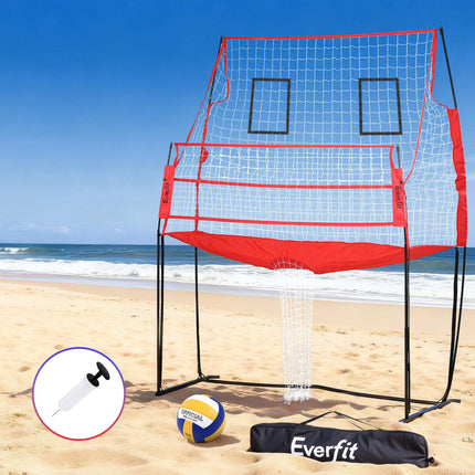 Everfit 8ft Volleyball Net Training Equipment Adjustable Height Portable with Ball and Bag.