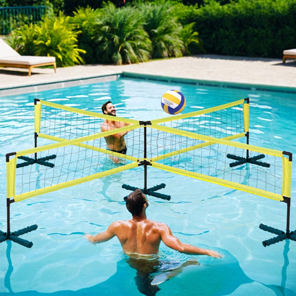 Everfit Water Volleyball Net Set Portable Swimming Pool Nets Game 4 Anchor Bags.