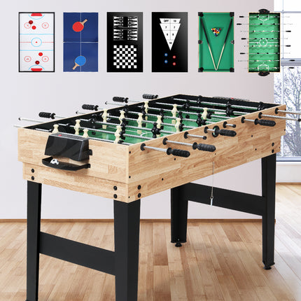 10-in-1 Games Table Soccer Foosball Pool Table Tennis Air Hockey Chess Cards.