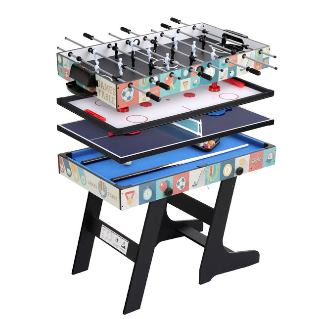 4-in-1 Soccer Table Foldable Game Foosball Table Tennis Pool Hockey.