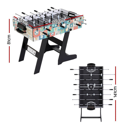 4-in-1 Soccer Table Foldable Game Foosball Table Tennis Pool Hockey.