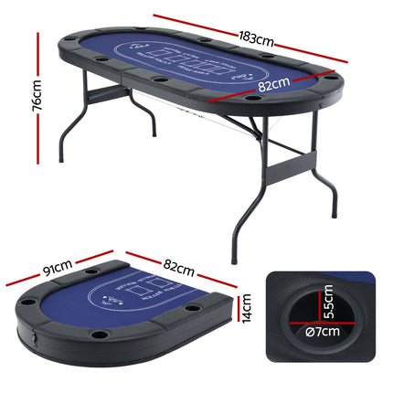 Poker Table Top Folding Poker Table 8 Player 183cm.