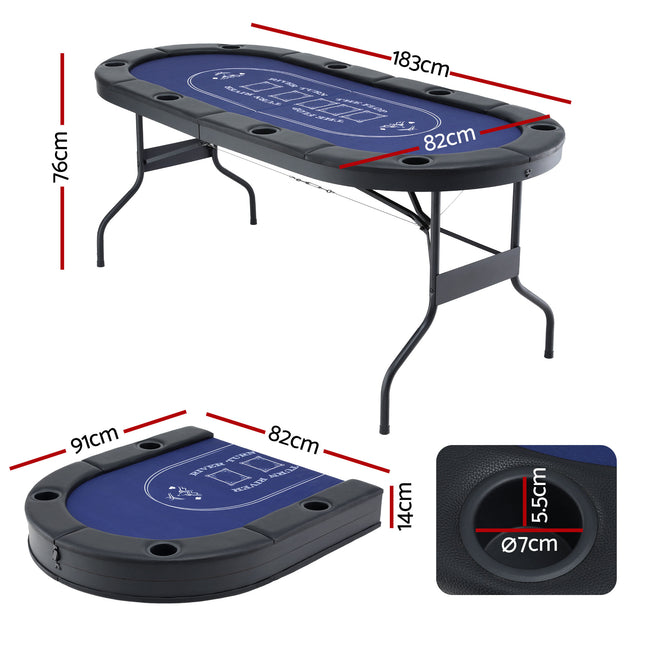 Poker Table Top Folding Poker Table 8 Player 183cm.