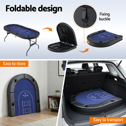 Poker Table Top Folding Poker Table 8 Player 183cm.