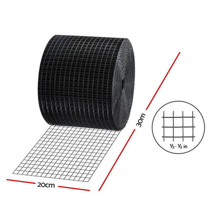 Gardeon 20cm x 30M Solar Panel Bird Guard Mesh Critter Guard Roll Kit with Rust-Proof PVC Coating.
