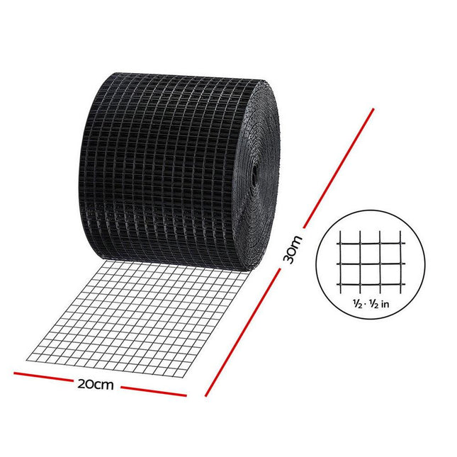 Gardeon 20cm x 30M Solar Panel Bird Guard Mesh Critter Guard Roll Kit with Rust-Proof PVC Coating.