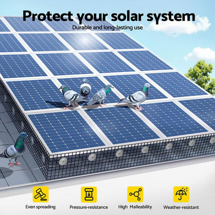 Gardeon 20cm x 30M Solar Panel Bird Guard Mesh Critter Guard Roll Kit with Rust-Proof PVC Coating.