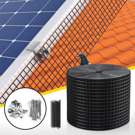 Gardeon 20cm x 30M Solar Panel Bird Guard Mesh Critter Guard Roll Kit with Rust-Proof PVC Coating.