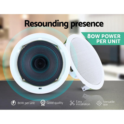 Giantz 6 Inch Ceiling Speakers In Wall Speaker Home Audio Stereos Tweeter 6pcs.