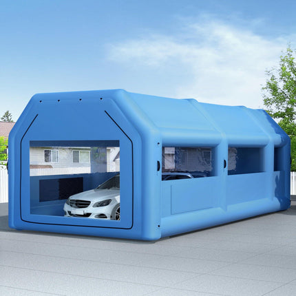 Giantz Inflatable Spray Booth Car Paint Tent 1000X500X350cm 2 Blowers Filter Mobile Garage Workstation.