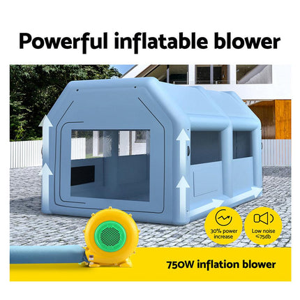 Giantz Inflatable Spray Booth 4X3M Car Paint Tent Filter System Blower.