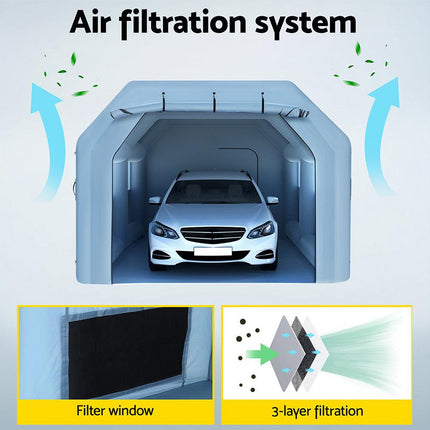 Giantz Inflatable Spray Booth 6X4M Car Paint Tent Filter System Blower.