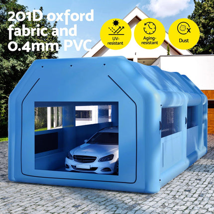 GIANTZ Inflatable Spray Booth Car Paint Tent 8.5x4.8m 2 Blowers Filter Mobile Garage Workstation.
