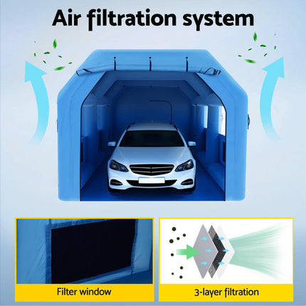GIANTZ Inflatable Spray Booth Car Paint Tent 8.5x4.8m 2 Blowers Filter Mobile Garage Workstation.