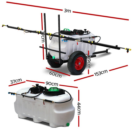 Giantz Weed Sprayer 100L Trailer 3M Boom Garden Spray.