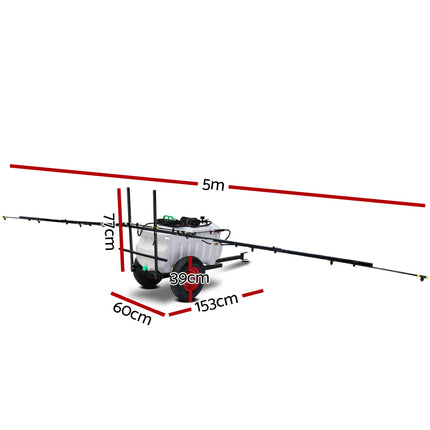 Giantz Weed Sprayer 100L Trailer 5M Boom Garden Spray.