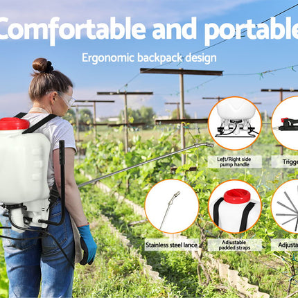 Giantz Weed Sprayer 15L Knapsack Backpack Garden Spray.