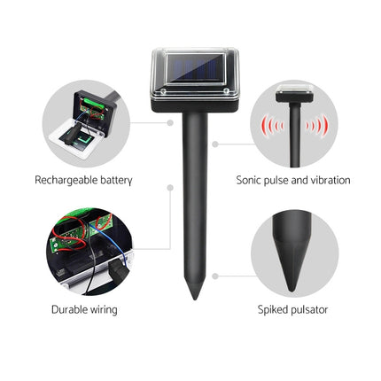 Gardeon Snake Repeller 12X Multi Pulse Ultrasonic Solar Powered Pest Repellent.