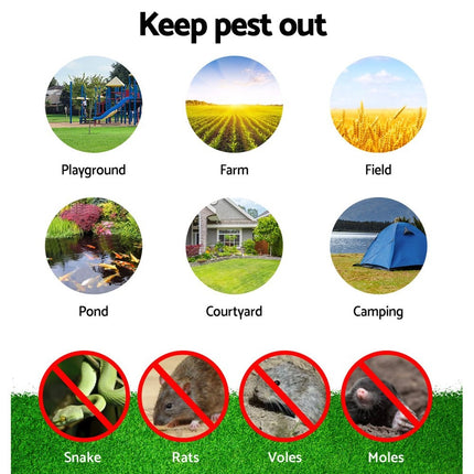 10X Solar LED Snake Repeller Multi Pulse Plus Ultrasonic Pest Rodent Repellent.