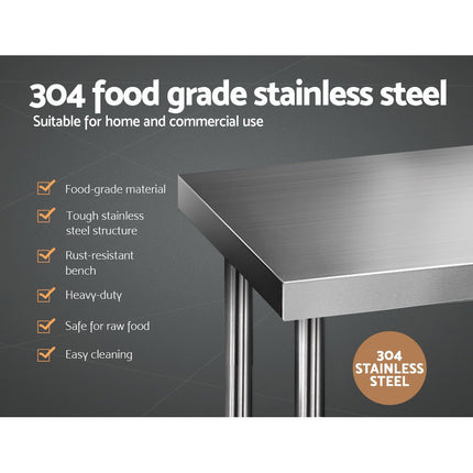 Cefito 1219x610mm Stainless Steel Kitchen Bench 304.