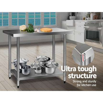 Cefito 1219x610mm Stainless Steel Kitchen Bench 304.