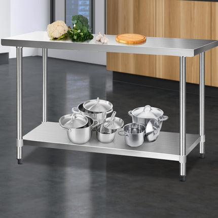 Cefito 1524x610mm Stainless Steel Kitchen Bench 304.