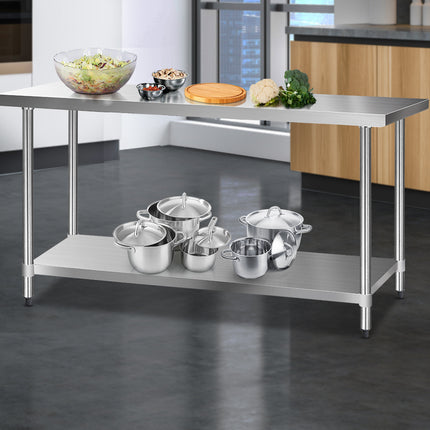 Cefito 1829x610mm Stainless Steel Kitchen Bench 304.