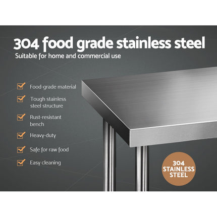 Cefito 1829x610mm Stainless Steel Kitchen Bench 304.