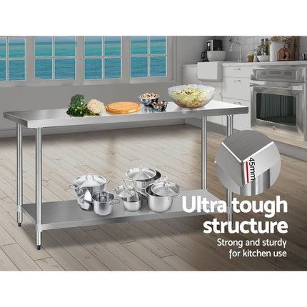 Cefito 1829x610mm Stainless Steel Kitchen Bench 304.
