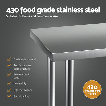 Cefito Stainless Steel Kitchen Benches Work Bench 610x457mm 430.