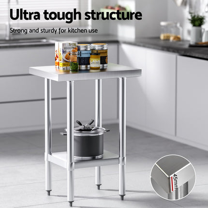 Cefito Stainless Steel Kitchen Benches Work Bench 610x457mm 430.