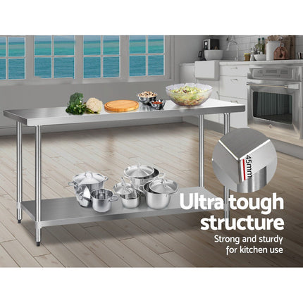 Cefito 1829x610mm Stainless Steel Kitchen Bench 430.