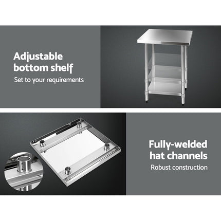 Cefito 760x760mm Stainless Steel Kitchen Bench 430.