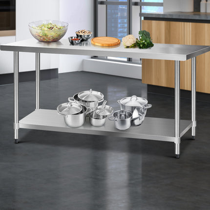 Cefito 1829x760mm Stainless Steel Kitchen Bench 430.