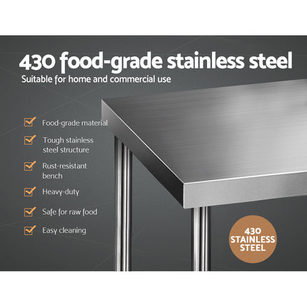 Cefito 1829x760mm Stainless Steel Kitchen Bench 430.