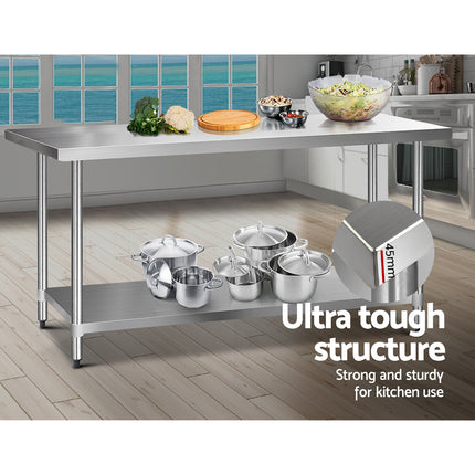 Cefito 1829x760mm Stainless Steel Kitchen Bench 430.