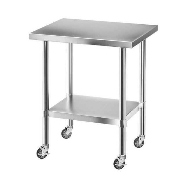 Cefito Stainless Steel Kitchen Bench w/ Splashback 760x610MM 430.