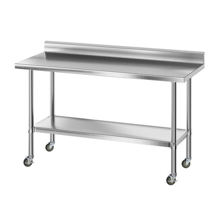 Cefito Stainless Steel Kitchen Bench w/ Splashback 1500x600MM 430.
