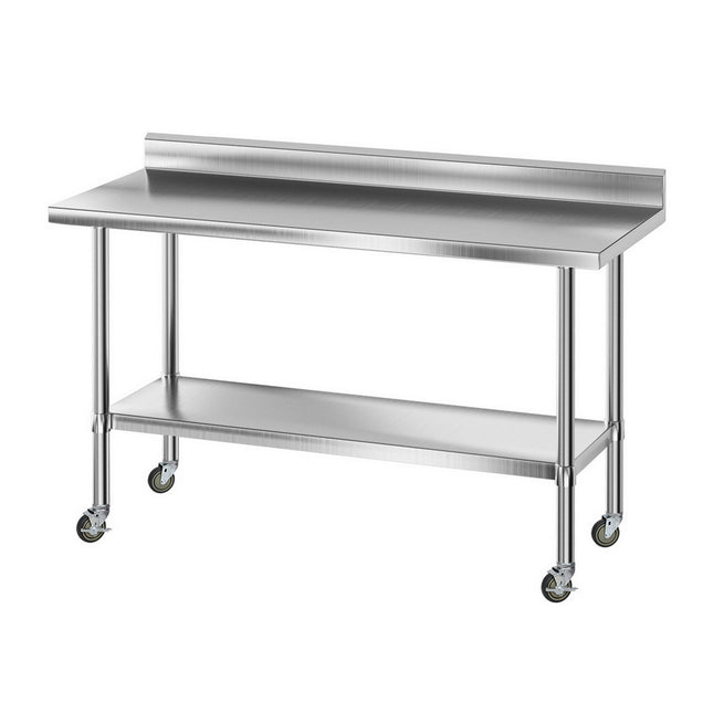 Cefito Stainless Steel Kitchen Bench w/ Splashback 1500x600MM 430.